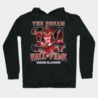 Hakeem Olajuwon The Dream Basketball Legend Signature Vintage Retro 80s 90s Bootleg Rap Style Hoodie